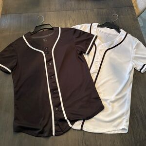 Black and White Baseball Style Women’s Shirts, Size XL or L